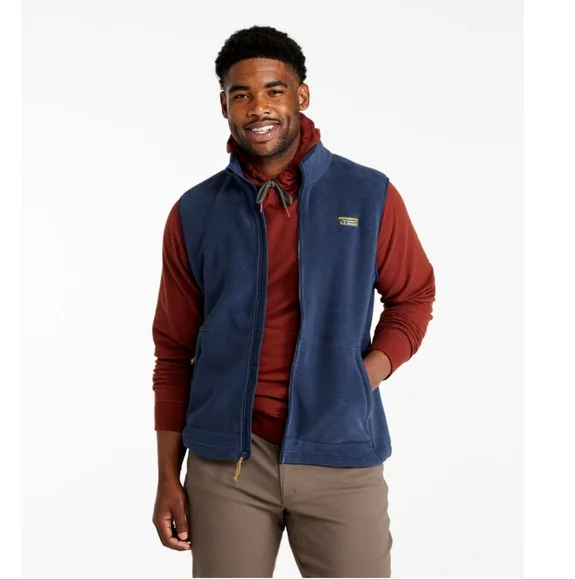 L.L. Bean Classic Fleece Blue Vest Size XL Tall - Picture 1 of 11